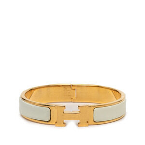 Pre-Loved Hermes Narrow Enamel Clic H Bracelet GM